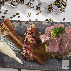 Marineret lammem�rbrad og olivensauce