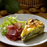 Kartoffelt�rte med parmaskinke