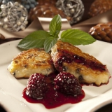 Klatkager med r�syltede bromb�r