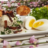 Kogte �g i sennepssauce